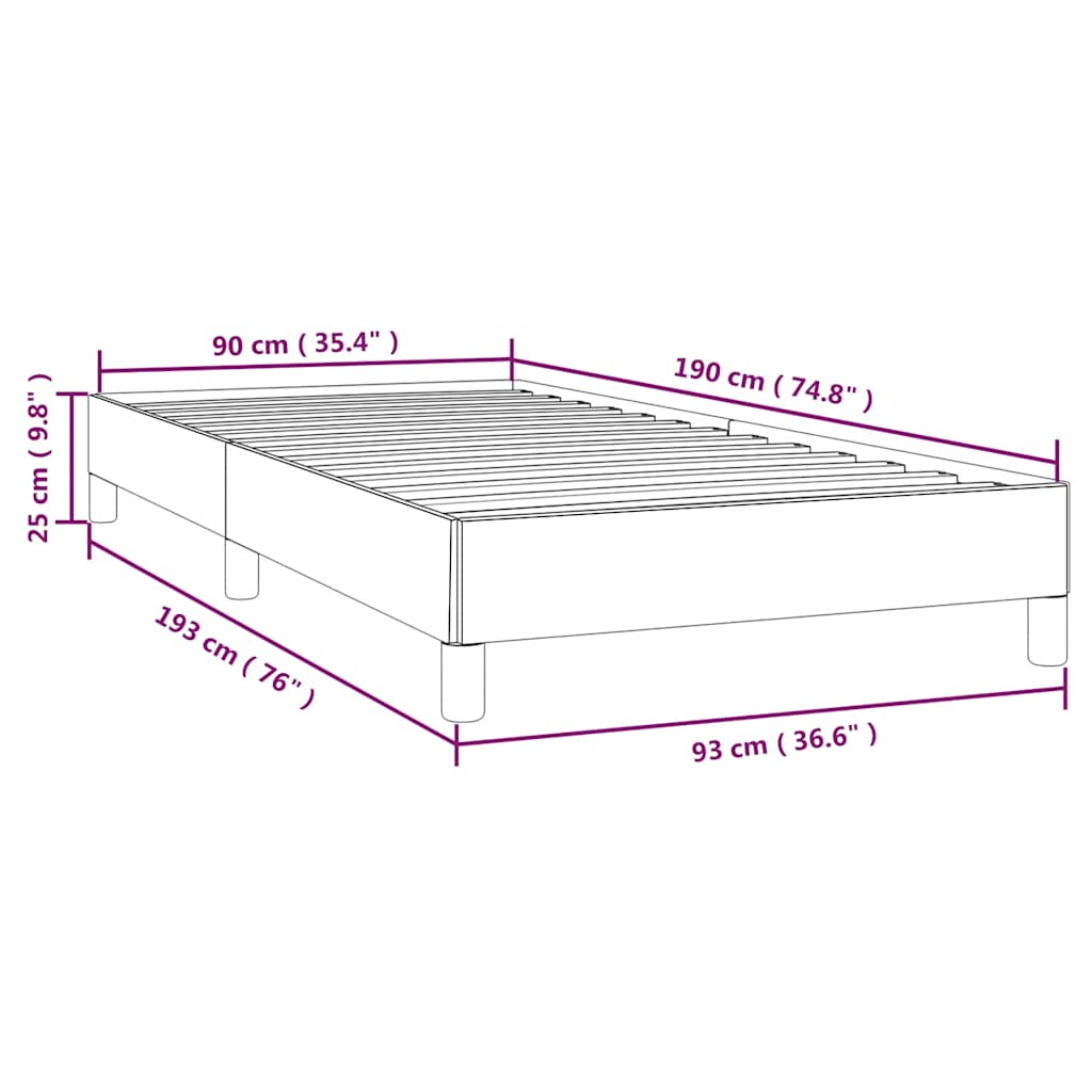 Bettgestell ohne Matratze Dunkelblau 90x190 cm Samt