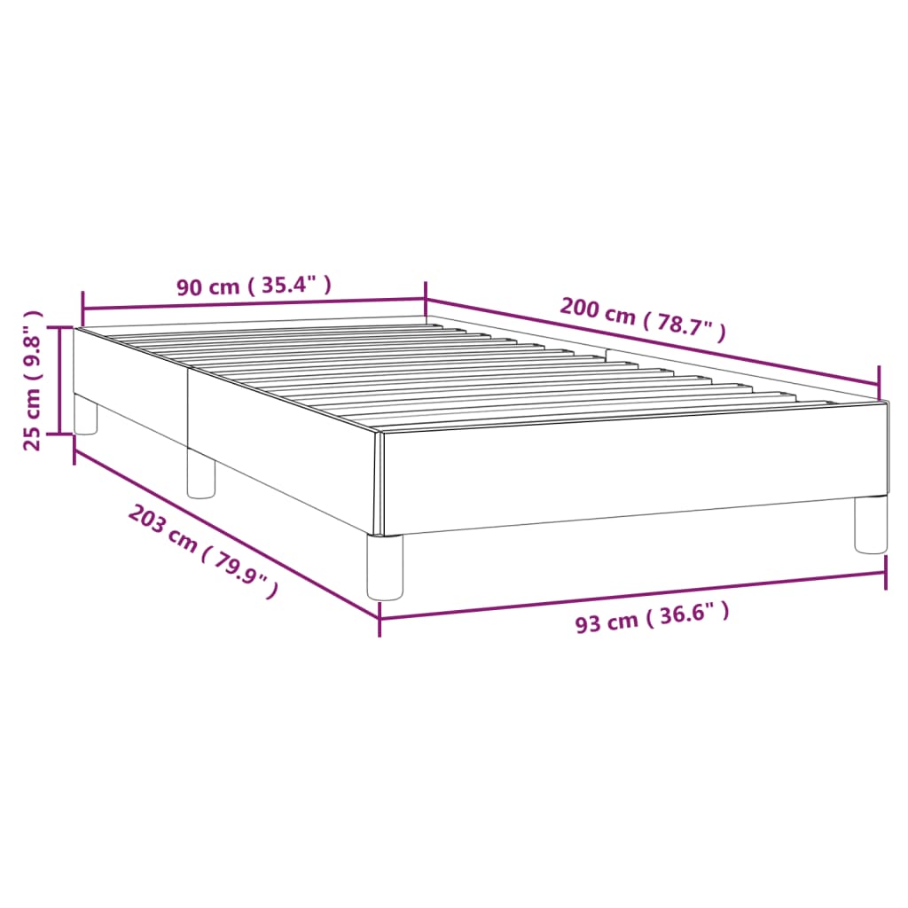 Bettgestell ohne Matratze Dunkelgrau 90x200 cm Samt
