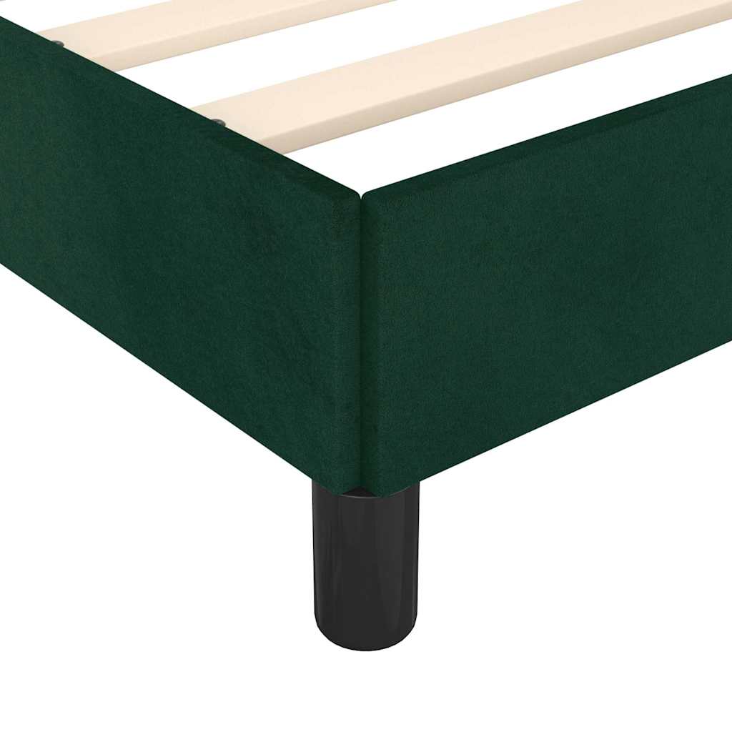 Bettgestell ohne Matratze Dunkelgrün 120x200 cm Samt