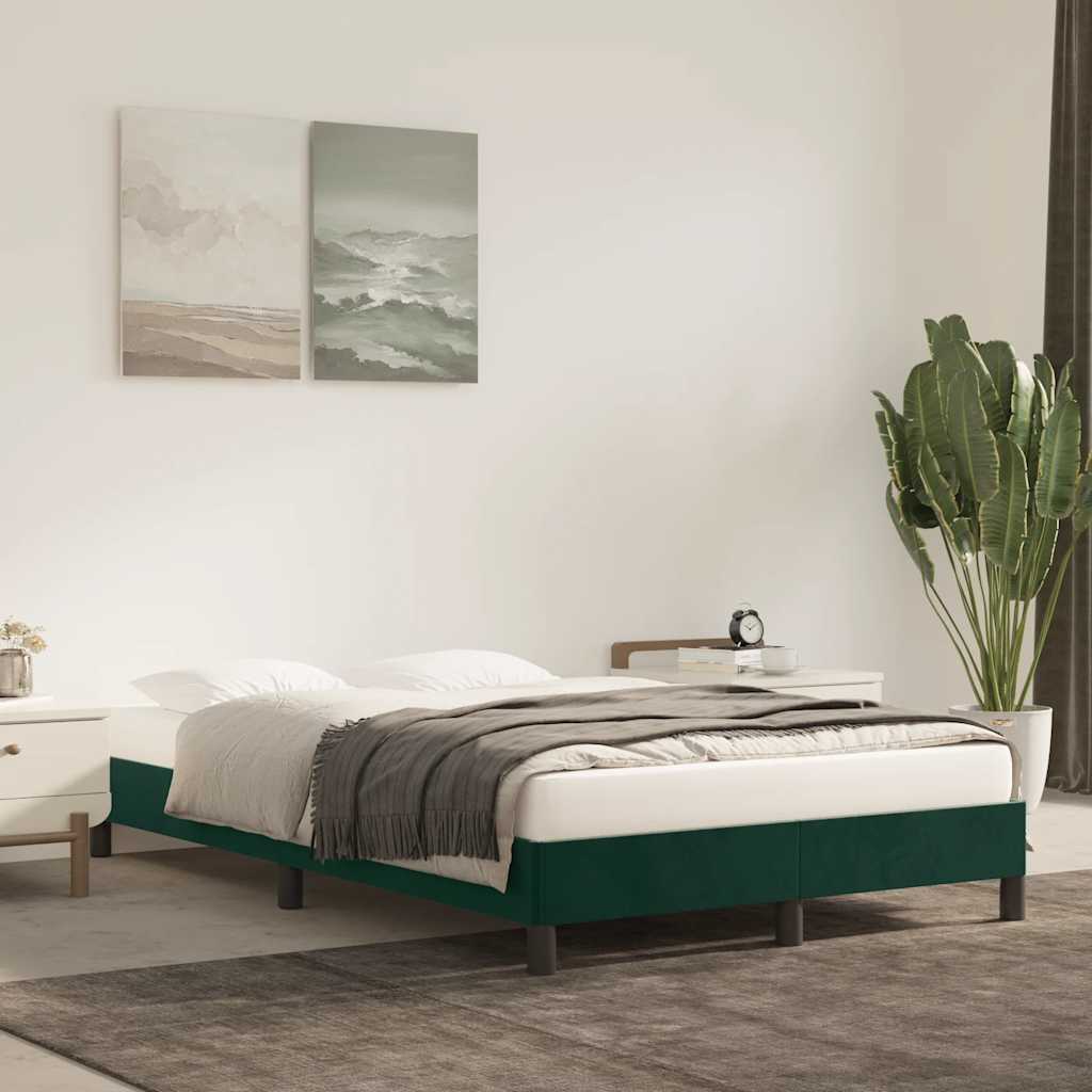 Bettgestell ohne Matratze Dunkelgrün 120x200 cm Samt