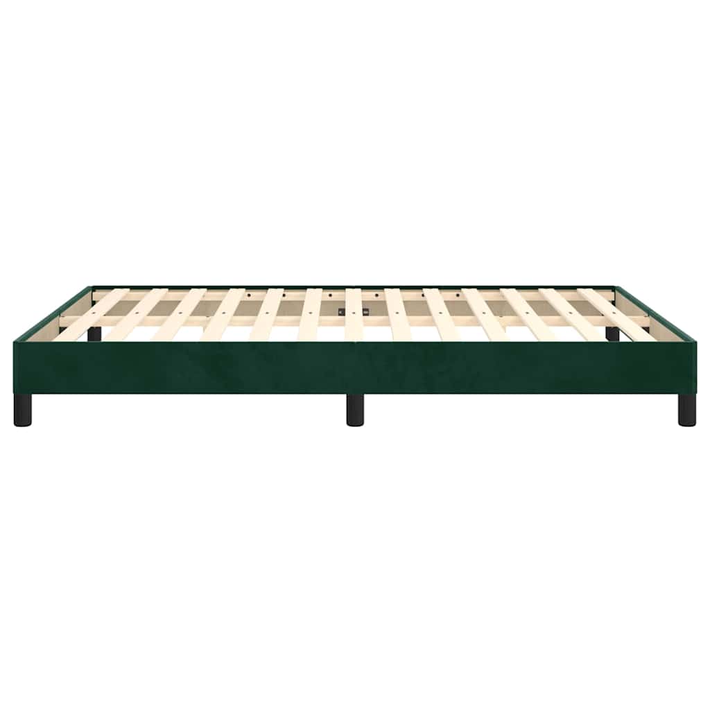 Bettgestell ohne Matratze Dunkelgrün 140x190 cm Samt