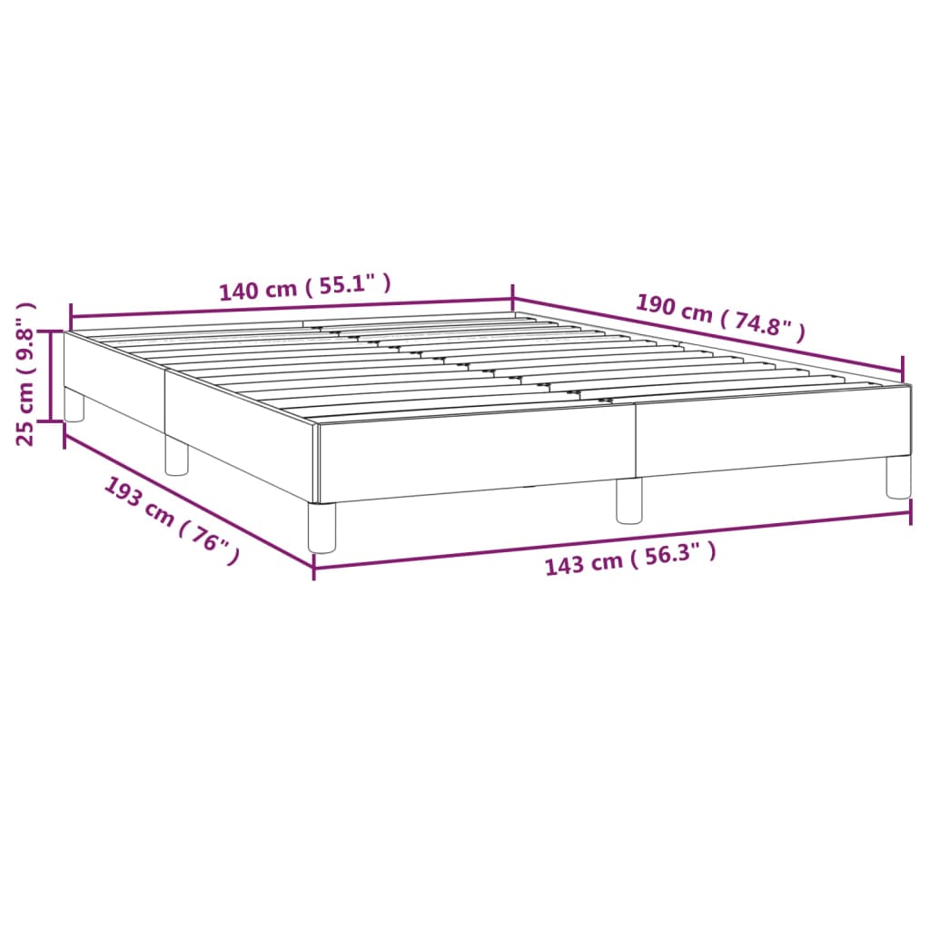 Bettgestell Rosa 140x190 cm Samt