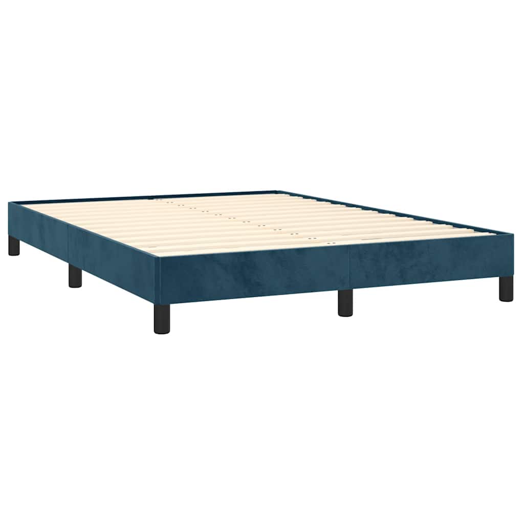 Bettgestell ohne Matratze Dunkelblau 140x200 cm Samt