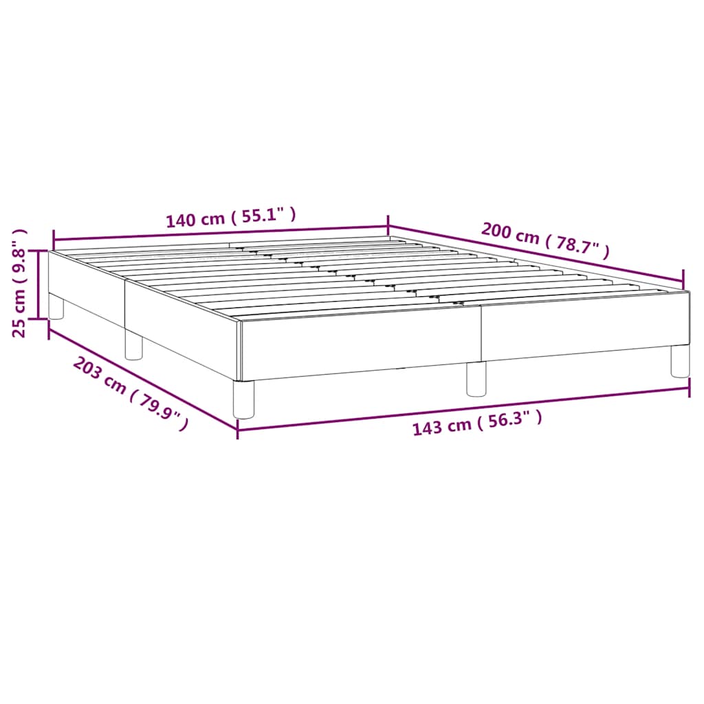 Bettgestell ohne Matratze Dunkelblau 140x200 cm Samt