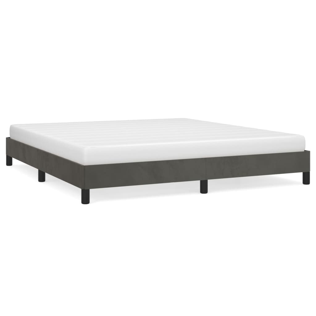 Bettgestell ohne Matratze Dunkelgrau 160x200 cm Samt