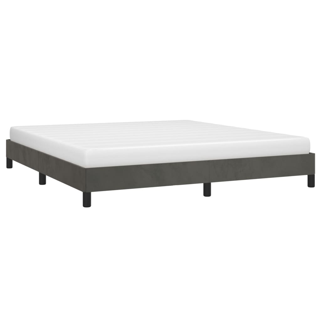 Bettgestell ohne Matratze Dunkelgrau 160x200 cm Samt