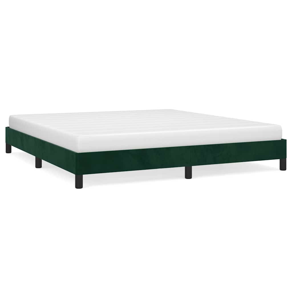 Bettgestell ohne Matratze Dunkelgrün 180x200 cm Samt