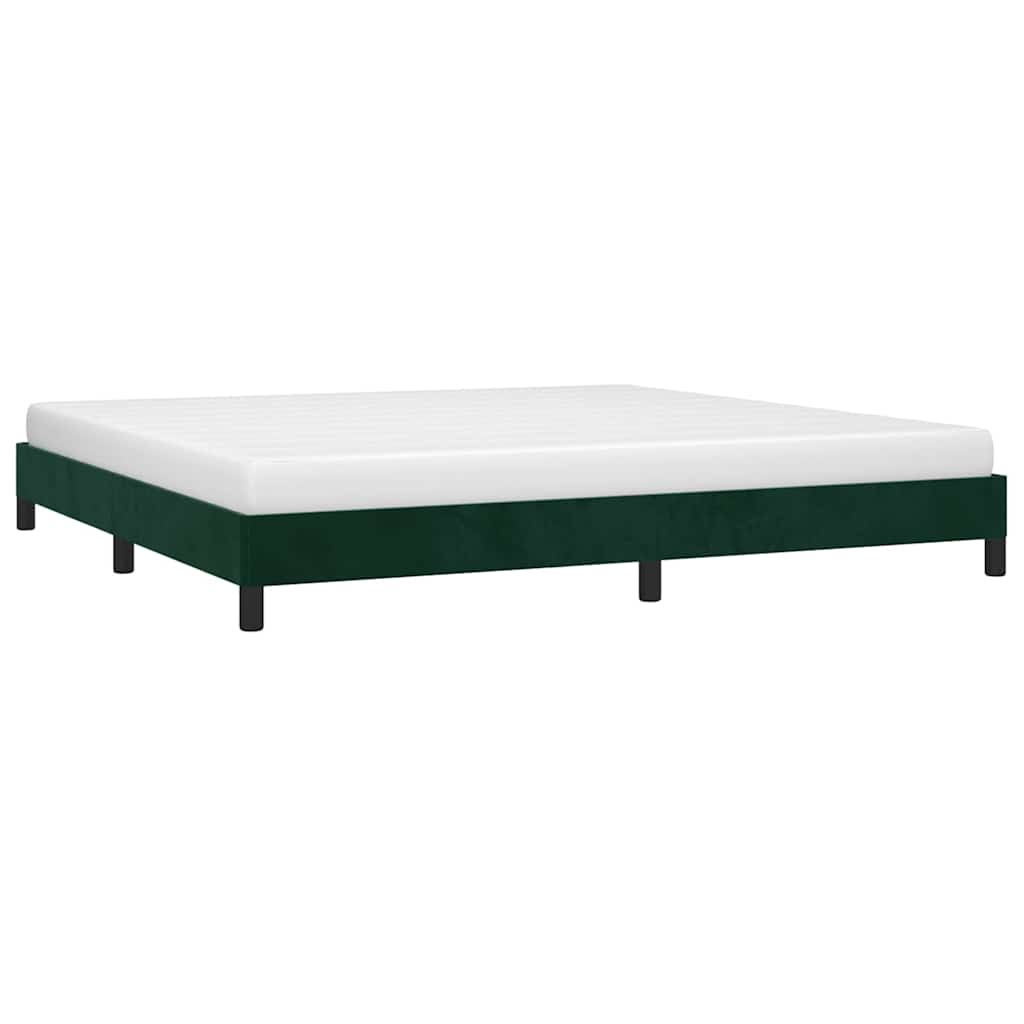 Bettgestell ohne Matratze Dunkelgrün 200x200 cm Samt