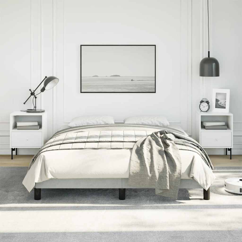 Bettgestell ohne Matratze Hellgrau 137x190 cm Vollvelours