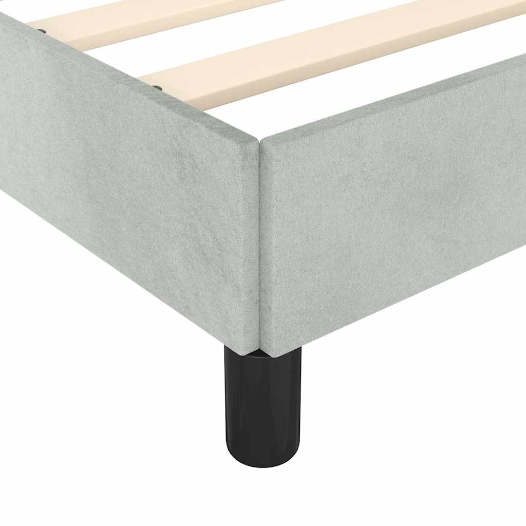 Bettgestell ohne Matratze Hellgrau 137x190 cm Vollvelours