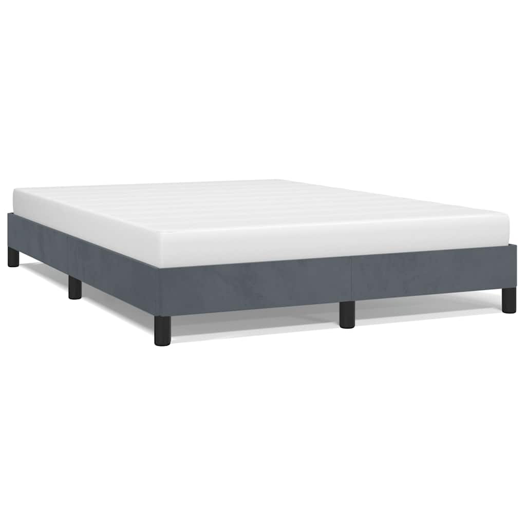 Bettgestell ohne Matratze Dunkelgrau 137x190 cm Vollvelours