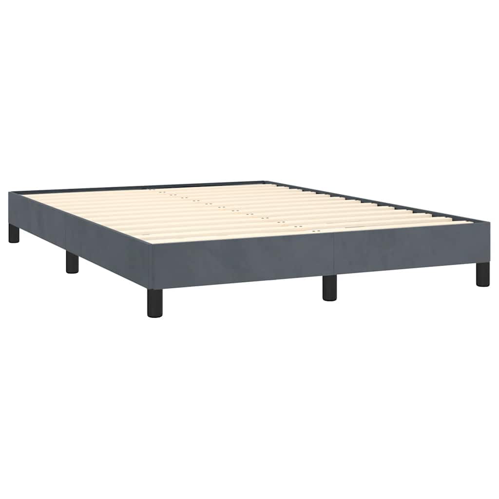 Bettgestell ohne Matratze Dunkelgrau 137x190 cm Vollvelours