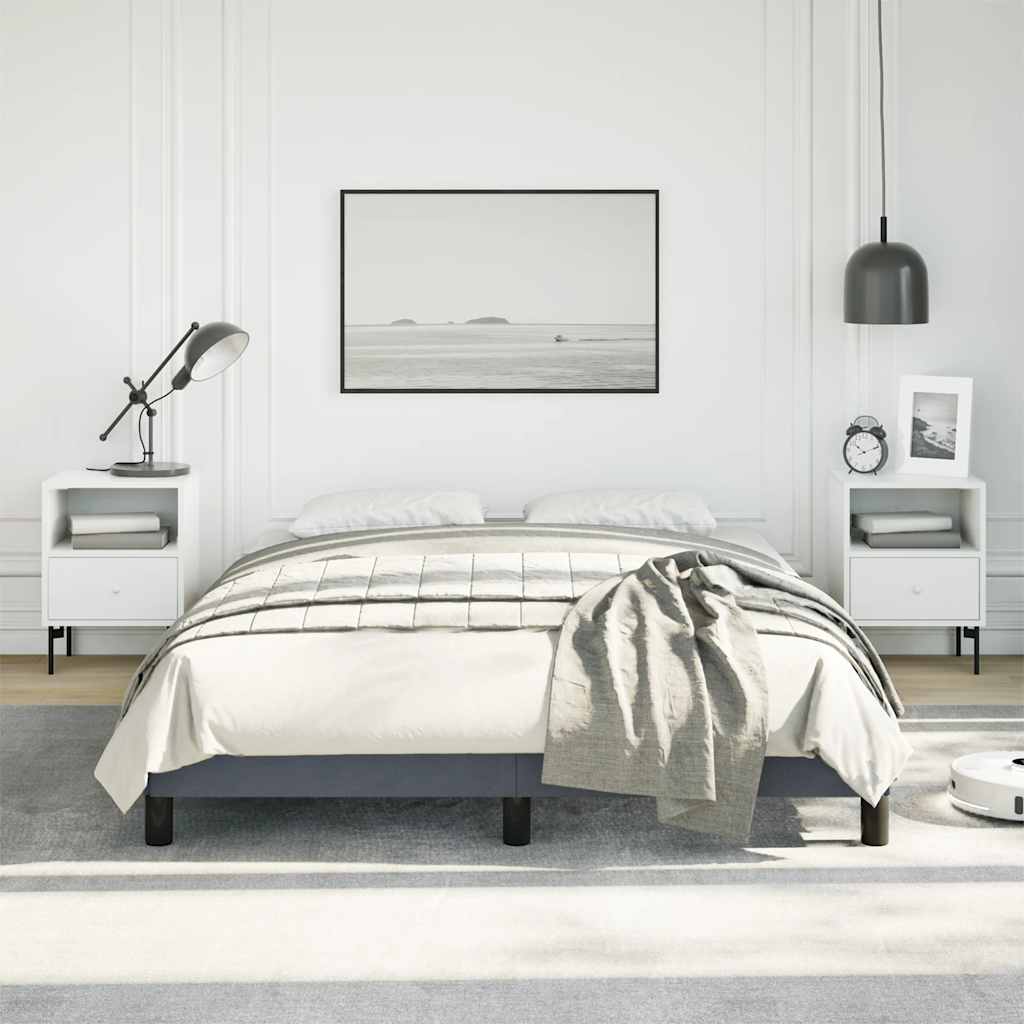 Bettgestell ohne Matratze Dunkelgrau 137x190 cm Vollvelours