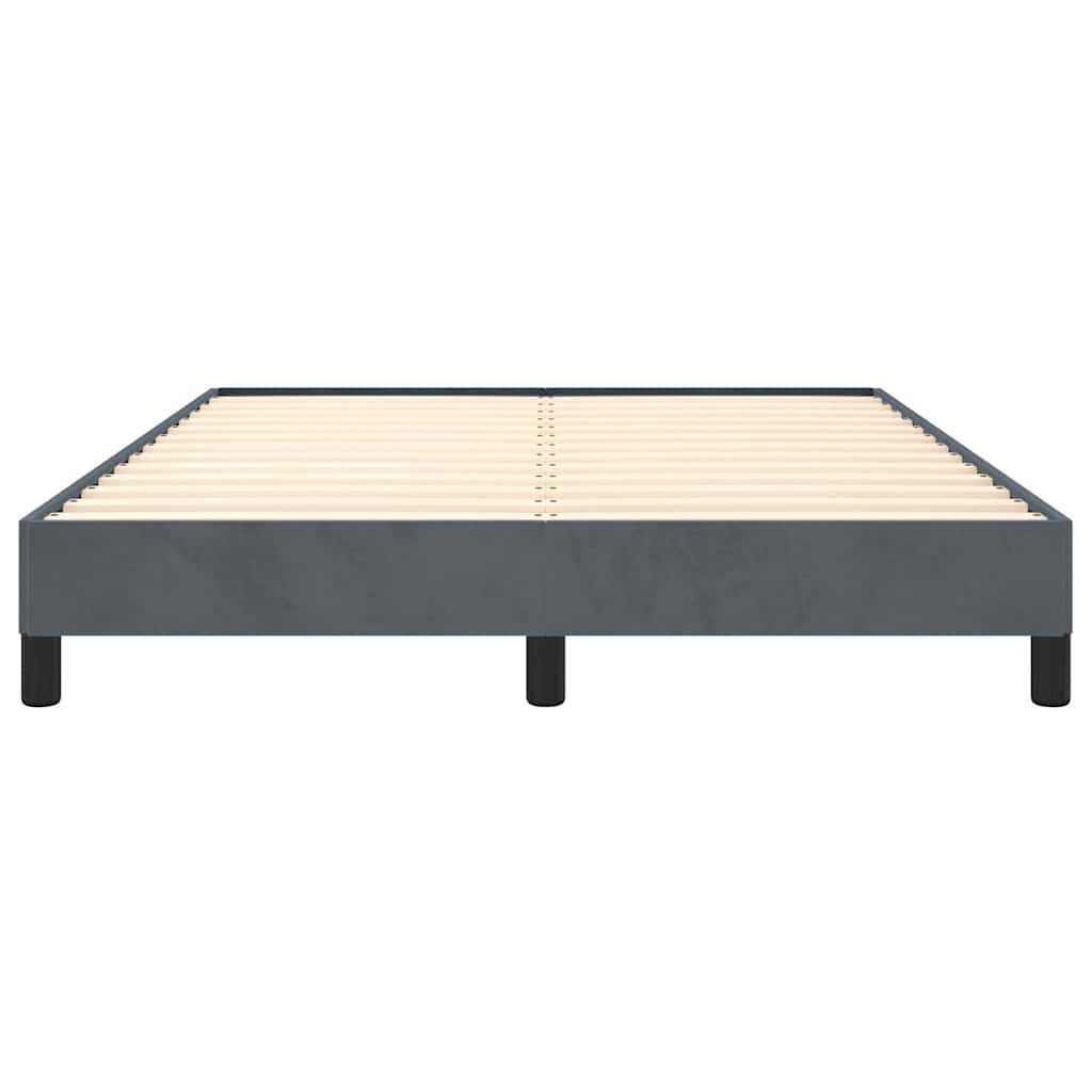 Bettgestell ohne Matratze Dunkelgrau 137x190 cm Vollvelours