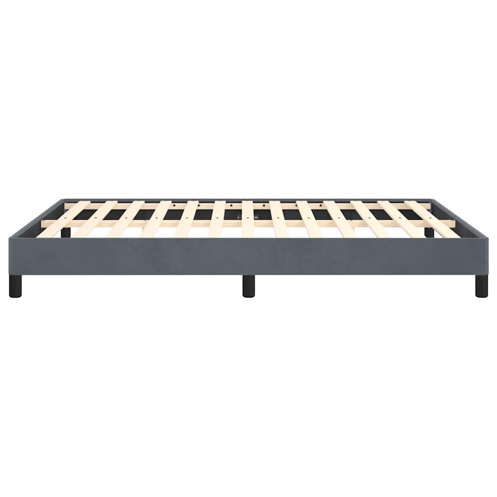 Bettgestell ohne Matratze Dunkelgrau 137x190 cm Vollvelours