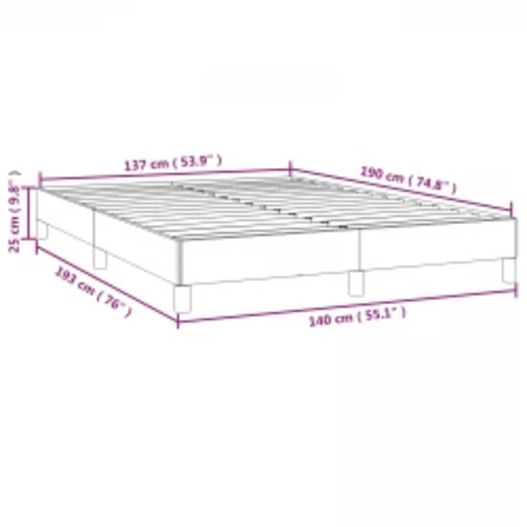 Bettgestell ohne Matratze Dunkelgrau 137x190 cm Vollvelours