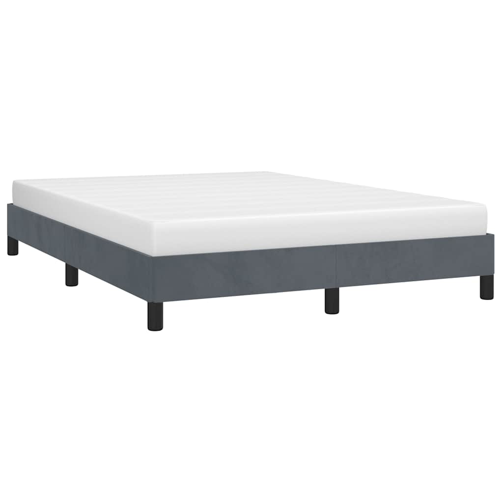 Bettgestell ohne Matratze Dunkelgrau 137x190 cm Vollvelours