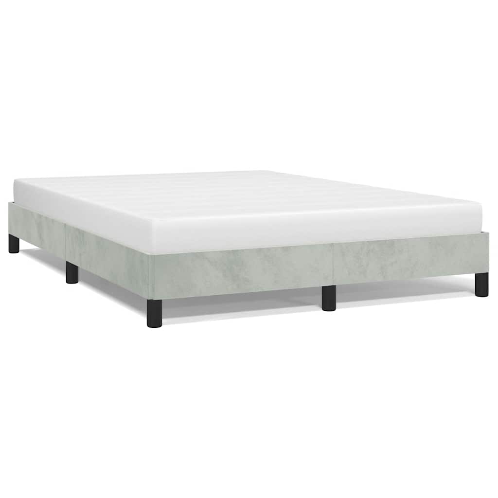 Bettgestell ohne Matratze Hellgrau 152x203 cm Queen-Size Samt