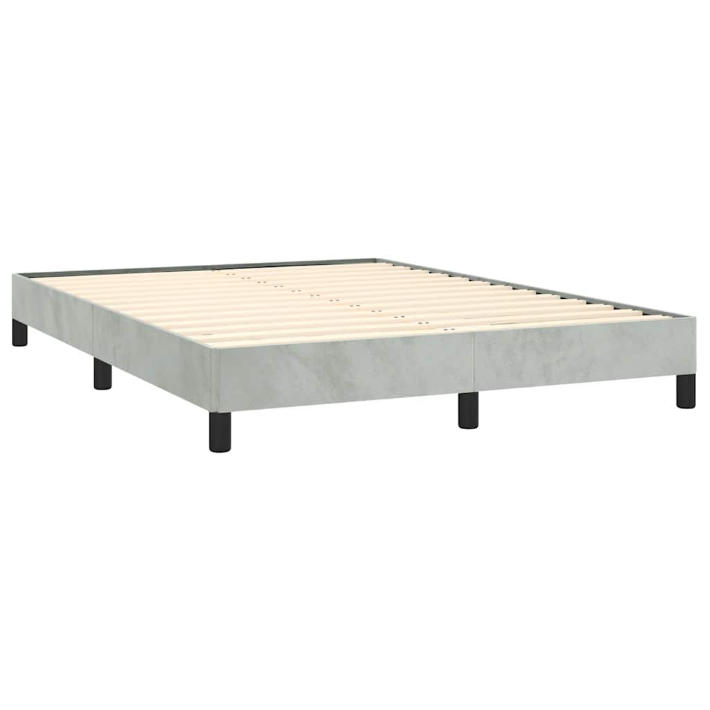 Bettgestell ohne Matratze Hellgrau 152x203 cm Queen-Size Samt