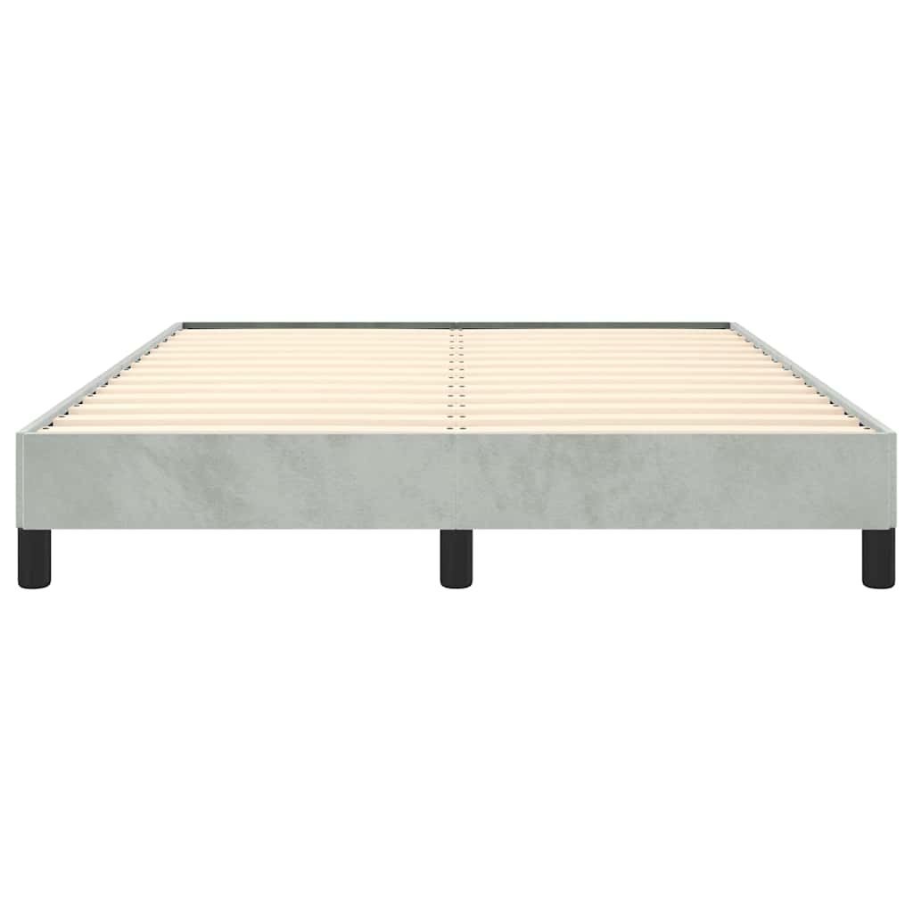 Bettgestell ohne Matratze Hellgrau 152x203 cm Queen-Size Samt
