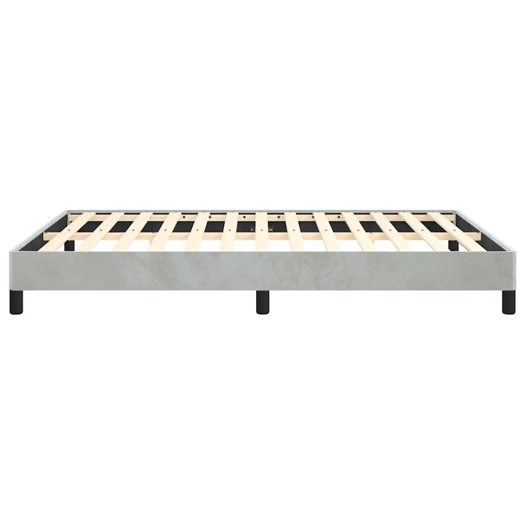 Bettgestell ohne Matratze Hellgrau 152x203 cm Queen-Size Samt