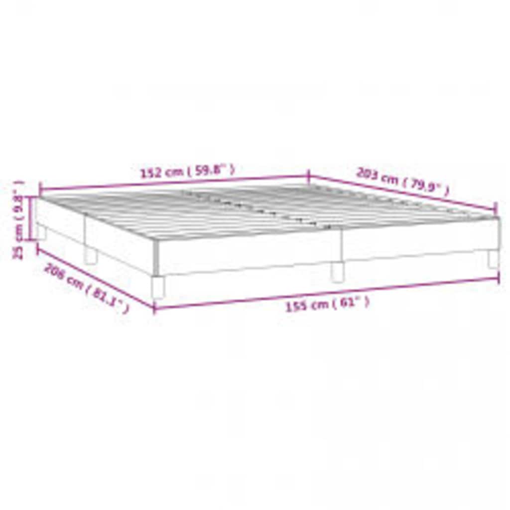 Bettgestell ohne Matratze Hellgrau 152x203 cm Queen-Size Samt