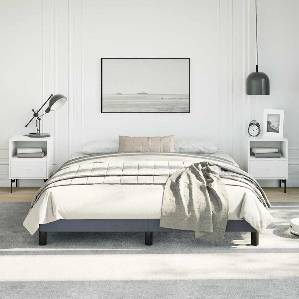 Bettgestell ohne Matratze Dunkelgrau 152x203 cm Queen-Size Samt