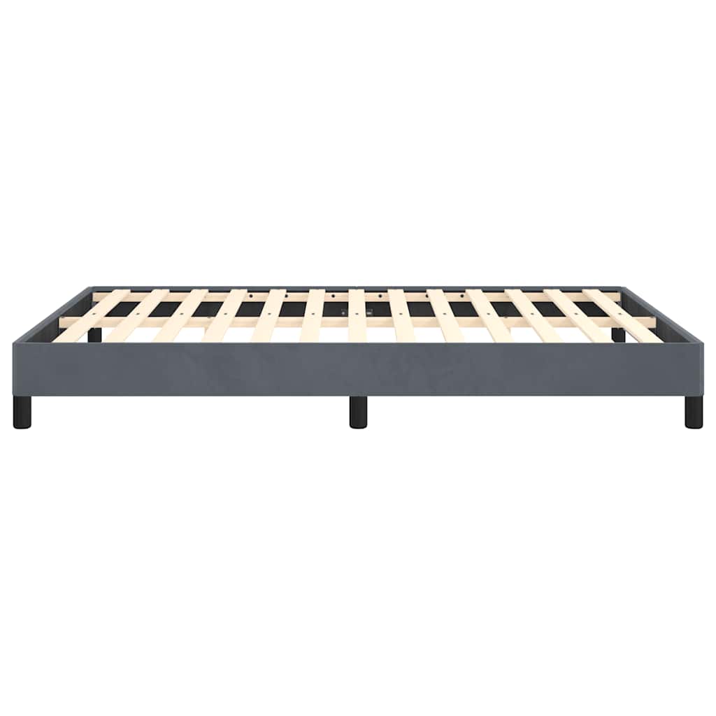 Bettgestell ohne Matratze Dunkelgrau 152x203 cm Queen-Size Samt