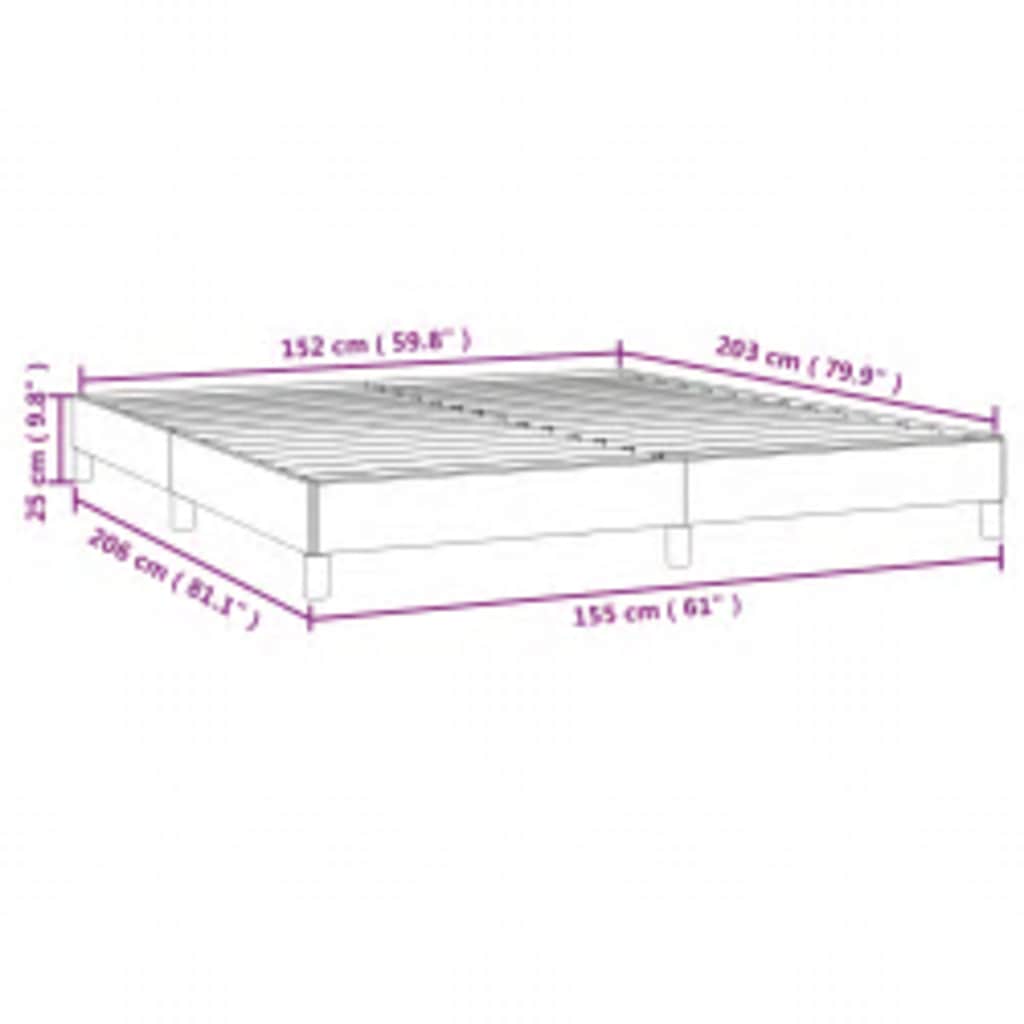 Bettgestell ohne Matratze Dunkelgrau 152x203 cm Queen-Size Samt