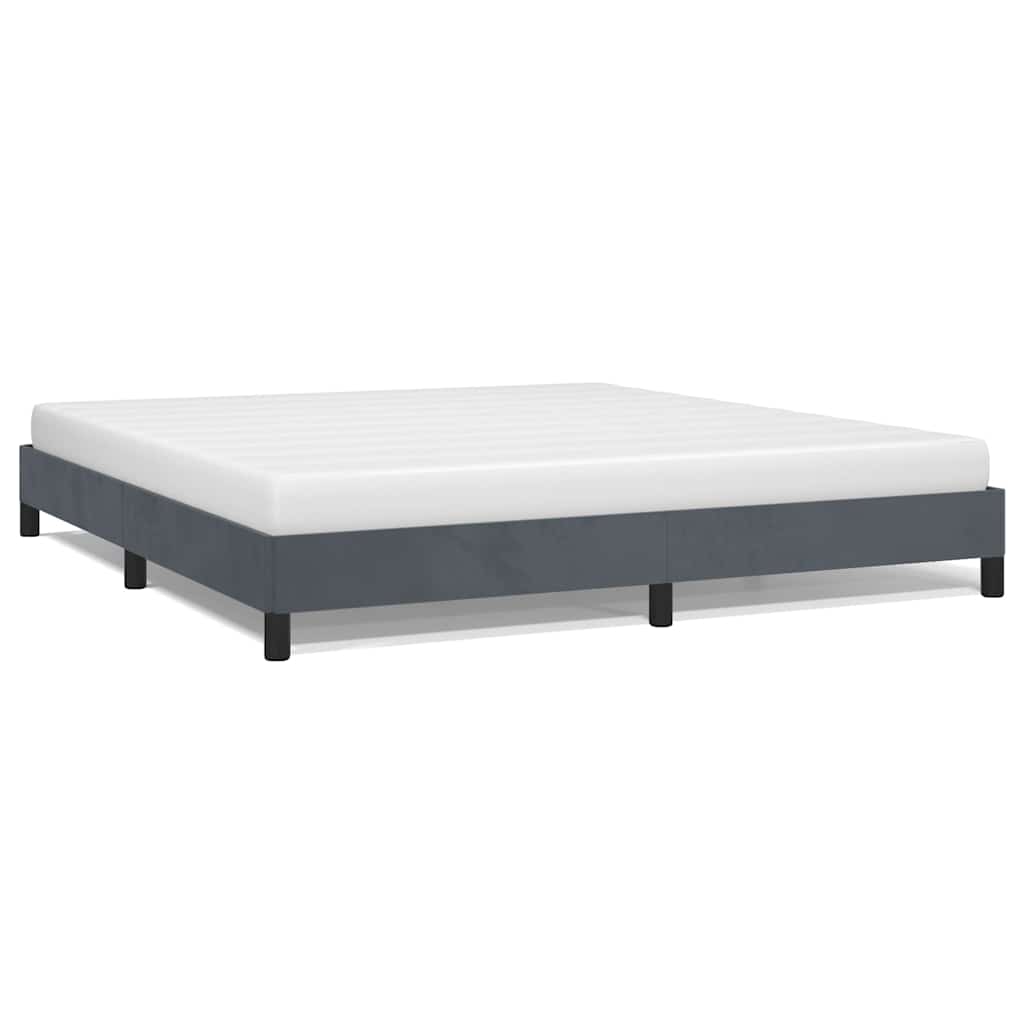 Bettgestell ohne Matratze Dunkelgrau 193x203 cm King Samt
