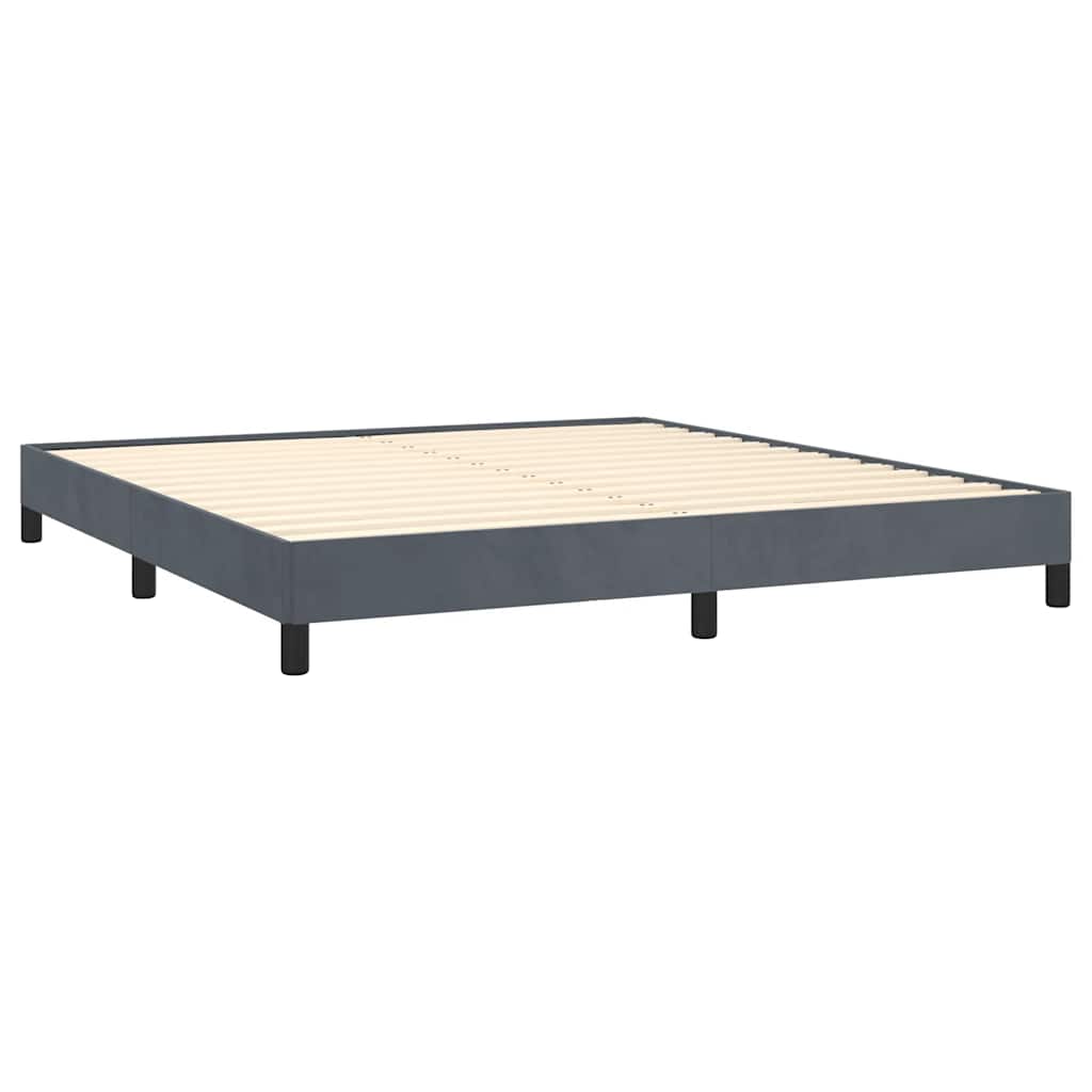 Bettgestell ohne Matratze Dunkelgrau 193x203 cm King Samt