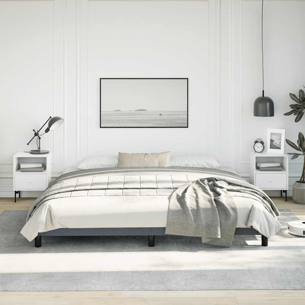 Bettgestell ohne Matratze Dunkelgrau 193x203 cm King Samt