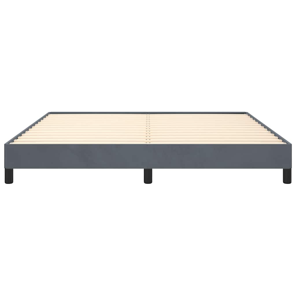 Bettgestell ohne Matratze Dunkelgrau 193x203 cm King Samt