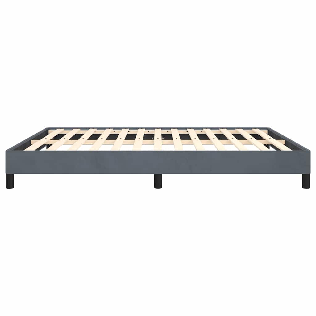 Bettgestell ohne Matratze Dunkelgrau 193x203 cm King Samt