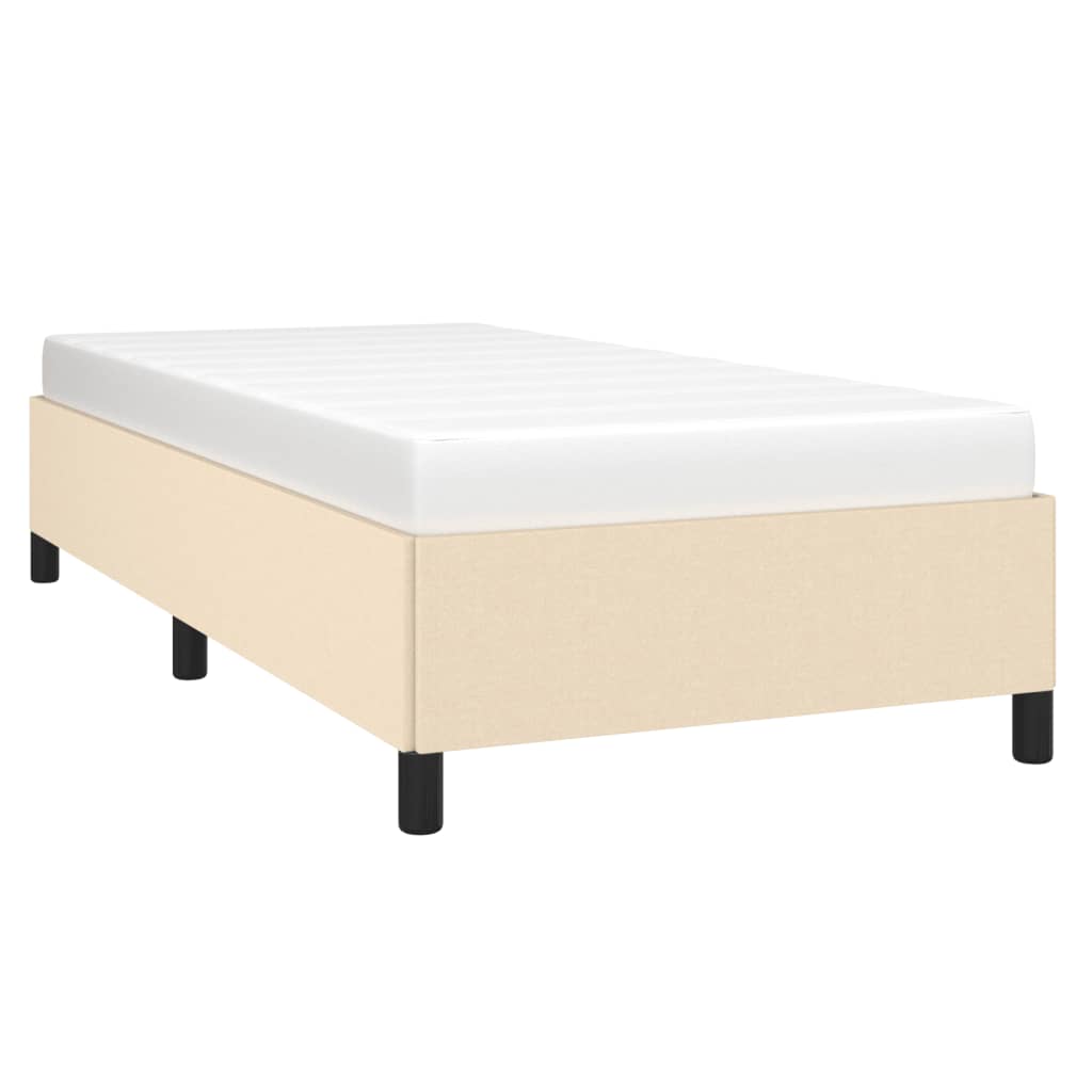 Bettgestell ohne Matratze Creme 80x200 cm Stoff