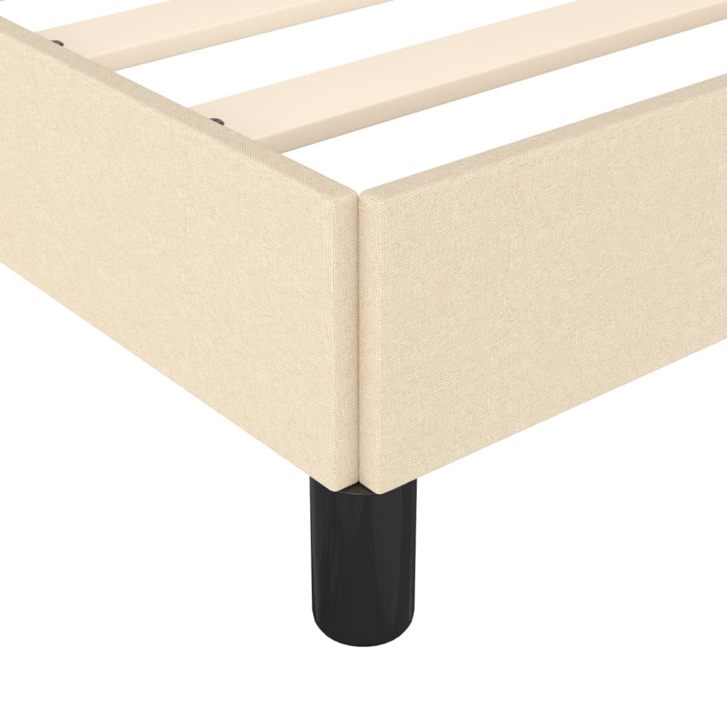 Bettgestell ohne Matratze Creme 80x200 cm Stoff