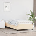Bettgestell ohne Matratze Creme 80x200 cm Stoff