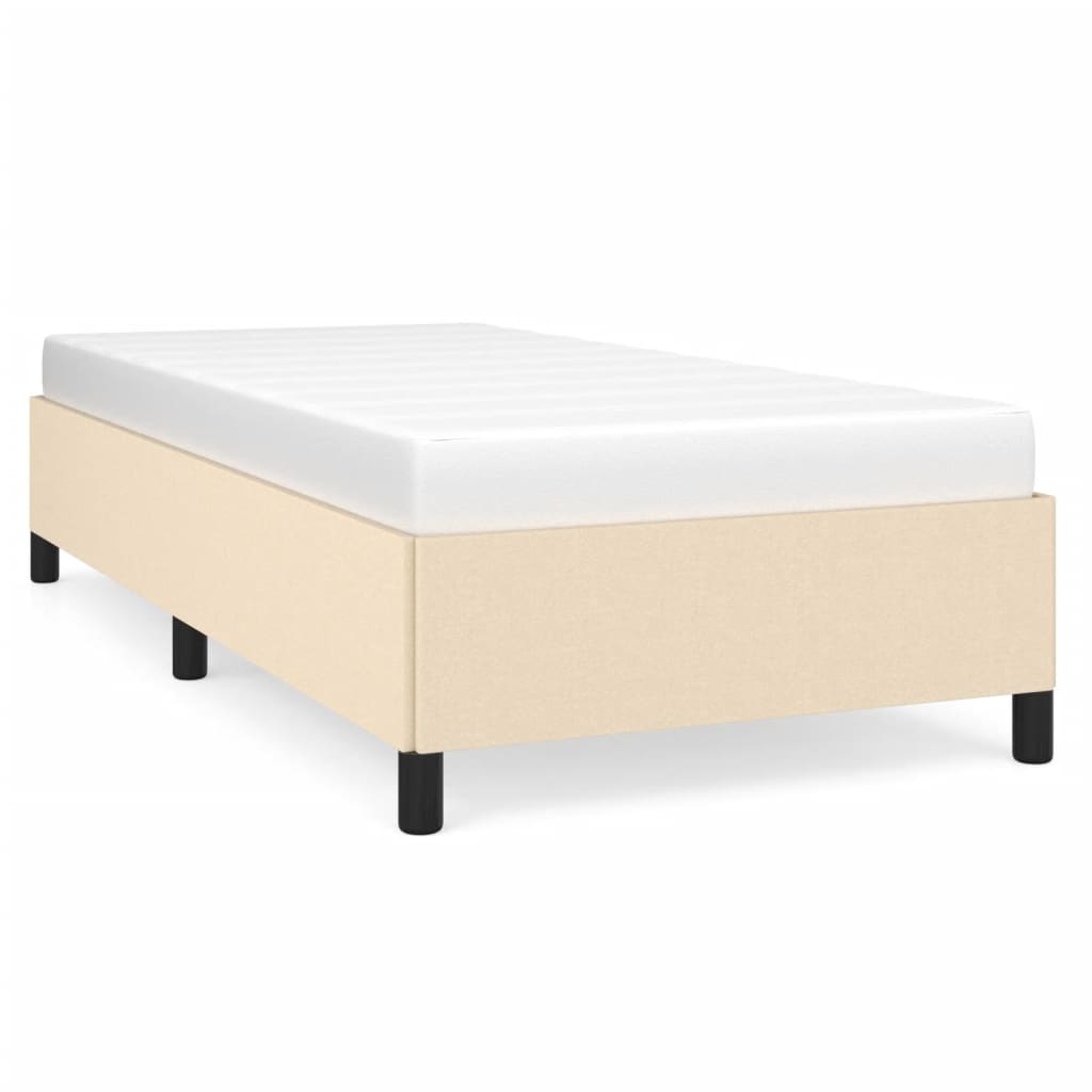 Bettgestell ohne Matratze Creme 90x190 cm Stoff