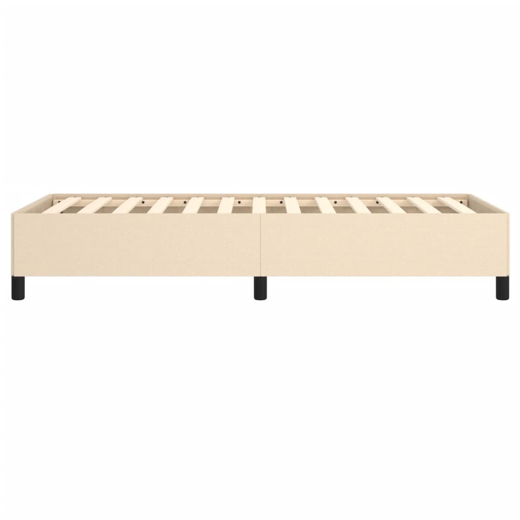 Bettgestell ohne Matratze Creme 90x190 cm Stoff