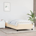 Bettgestell ohne Matratze Creme 90x190 cm Stoff