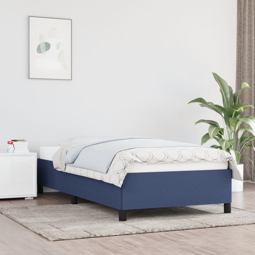 Bettgestell ohne Matratze Blau 90x190 cm Stoff