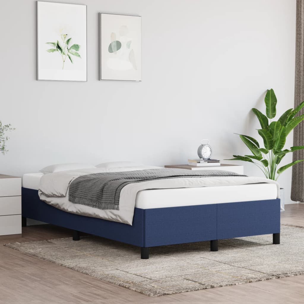Bettgestell ohne Matratze Blau 120x200 cm Stoff
