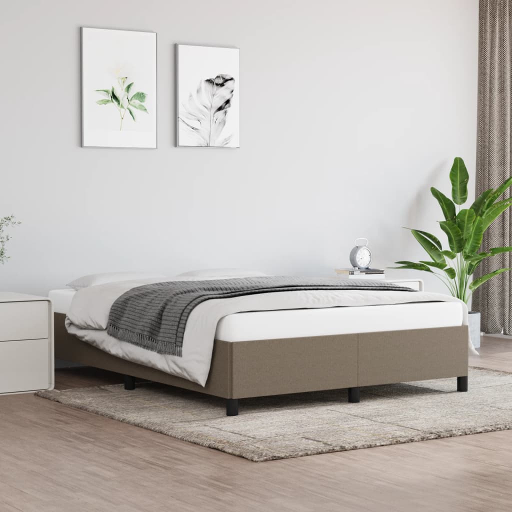 Bettgestell ohne Matratze Taupe 140x200 cm Stoff