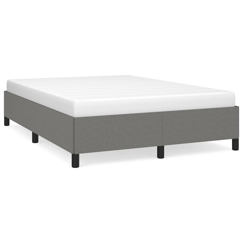 Bettgestell ohne Matratze Dunkelgrau 137x190 cm Stoff