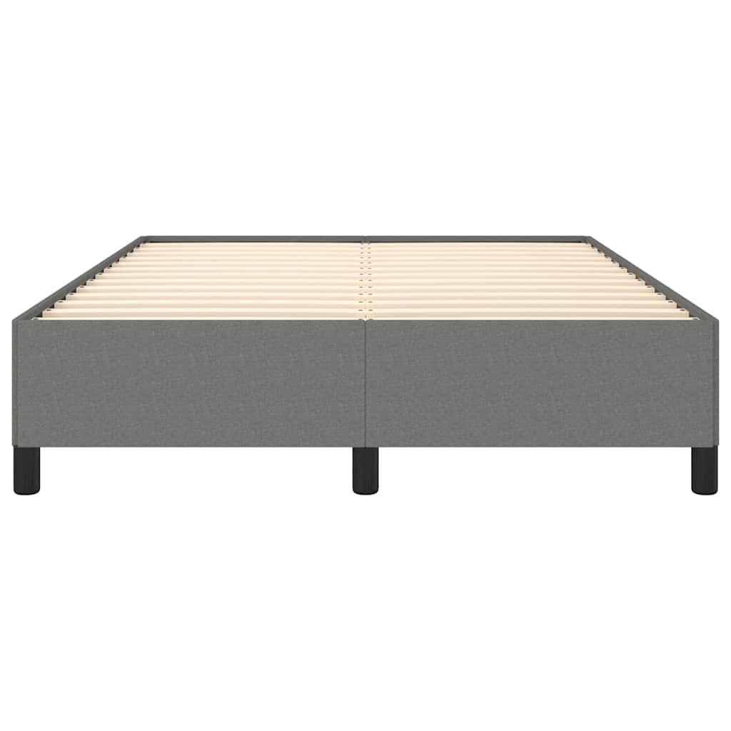 Bettgestell ohne Matratze Dunkelgrau 137x190 cm Stoff