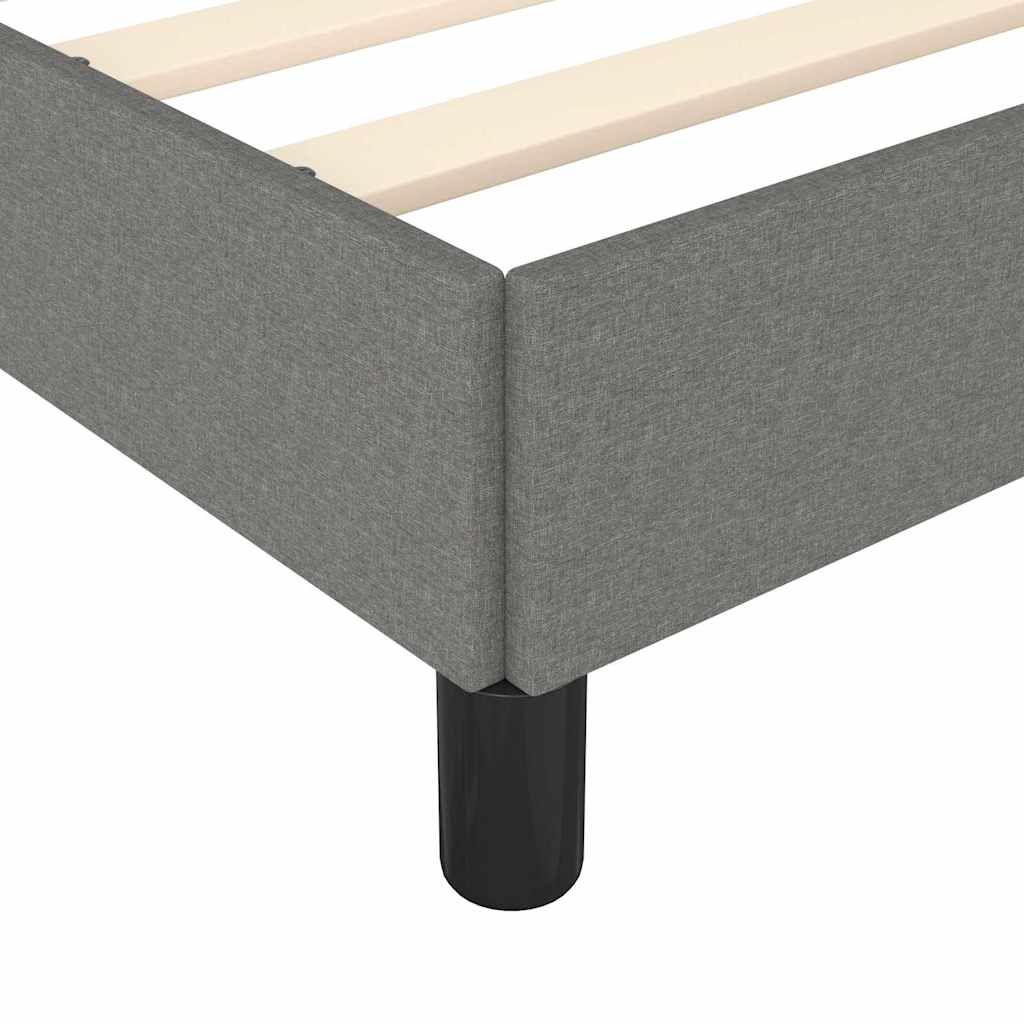 Bettgestell ohne Matratze Dunkelgrau 137x190 cm Stoff