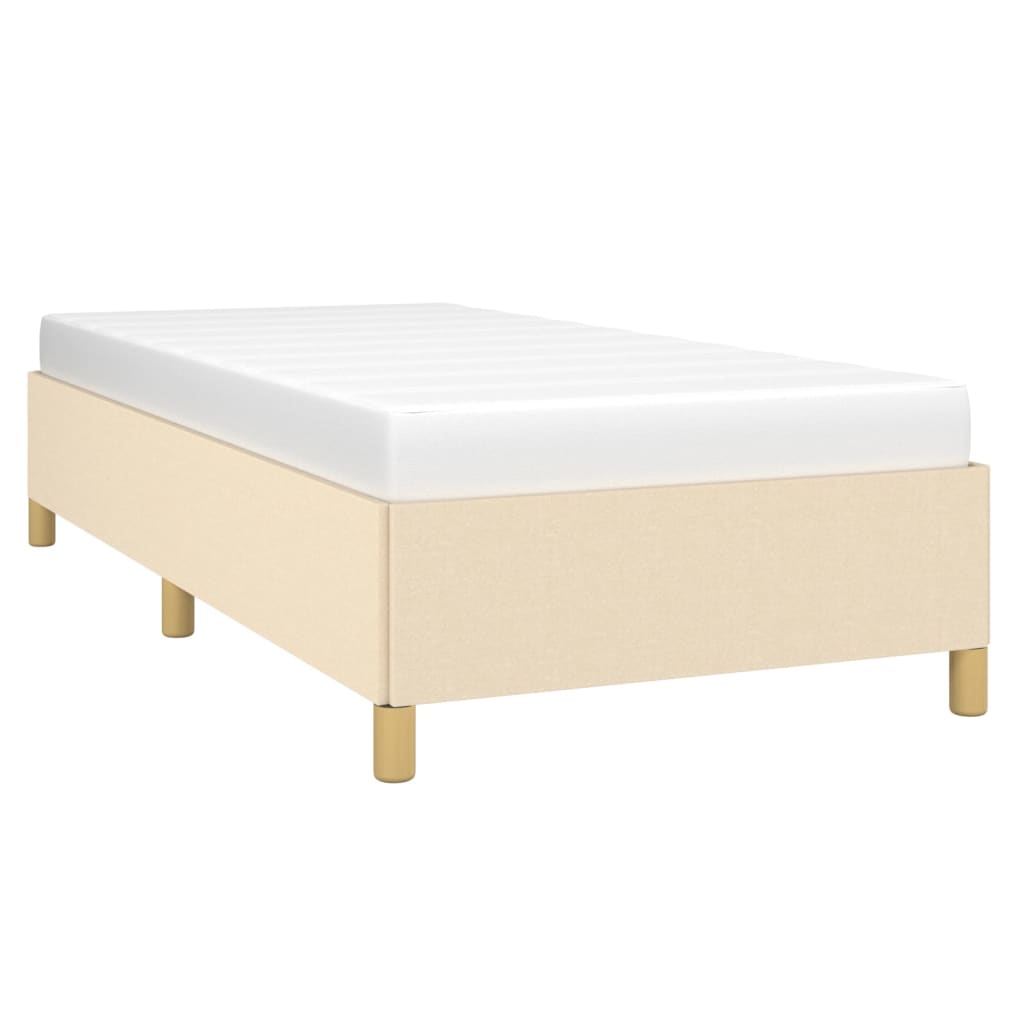 Bettgestell ohne Matratze Creme 90x200 cm Stoff