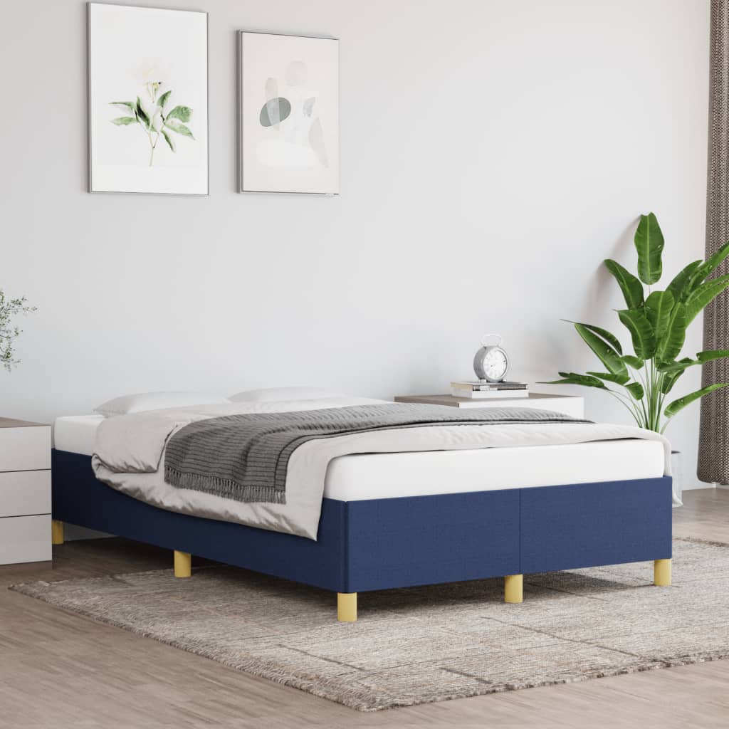 Bettgestell ohne Matratze Blau 120x200 cm Stoff