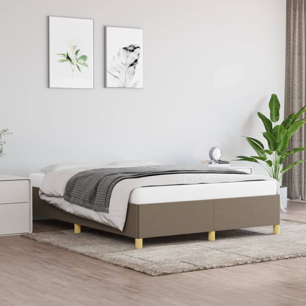 Bettgestell ohne Matratze Taupe 140x190 cm Stoff