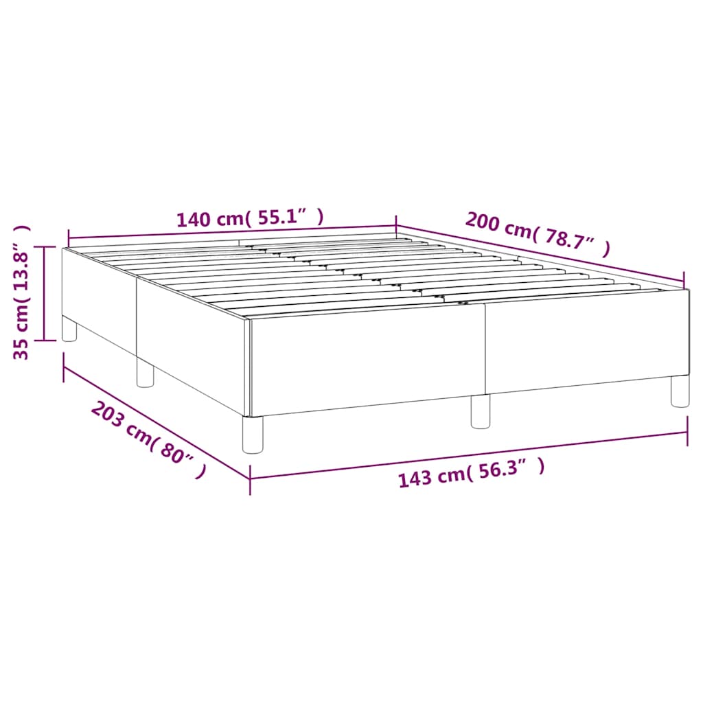 Bettgestell ohne Matratze Schwarz 140x200 cm Stoff